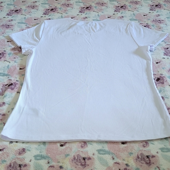 bebe White Ribbed Top - NWT - Picture 11 of 14